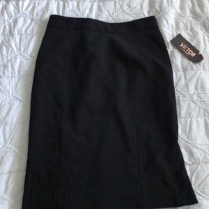 Black ruffle victor alfaro pencil skirt size 2